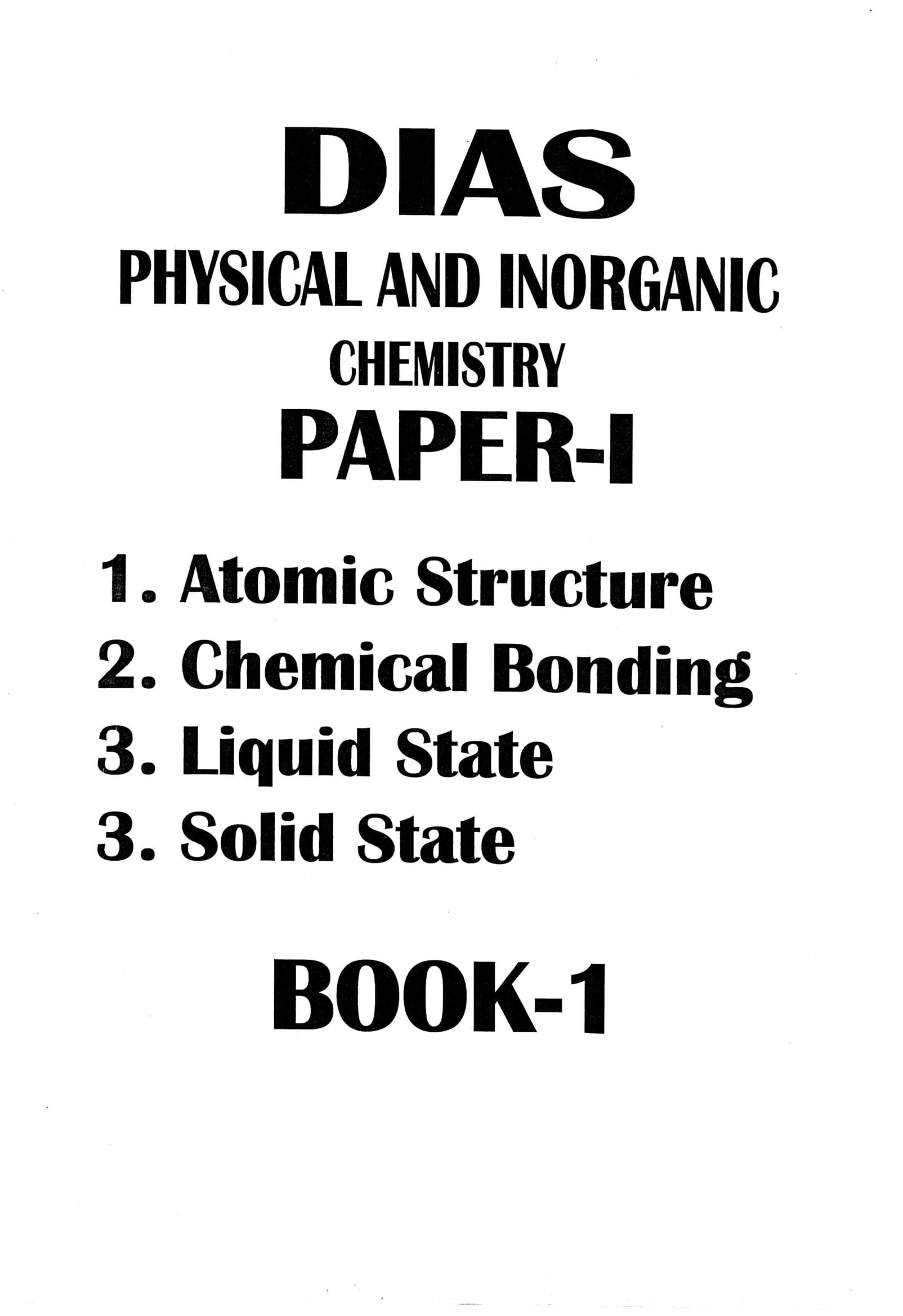 DIAS Chemistry Optional MAINS Paper 1 (VOL-1,2,3) PAPER 2 (VOL-1,2,3) Latest Handwritten